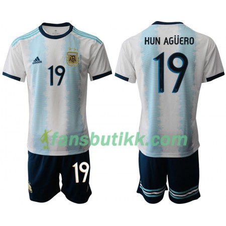 Fotballdrakt Argentina Sergio Agüero 19 Barn Hjemmetrøye Copa América 2019 Kortermet